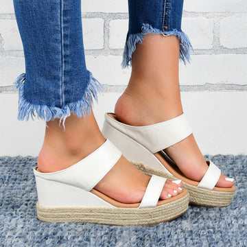 Clovoshop Wedge Heel Slippers - Casual Sandals with High Wedge Heel for Women