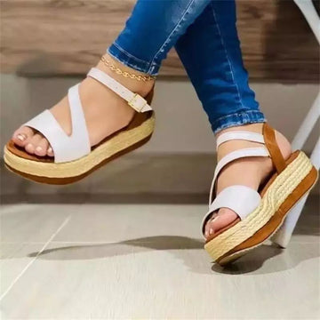 Clovoshop Platform Sandals Hollow Buckle Women’s Shoes – Stylish Footwear