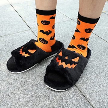 Clovoshop Halloween Shoes Winter Cute Warm Home Slippers Women | Rabbit Fur