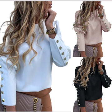 Clovoshop Elegant Women Button Blouse Shirt – Slim Fit Pullover
