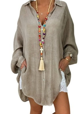Clovoshop Women’s Casual Ripped Blouse Shirt – Stylish & Comfortable