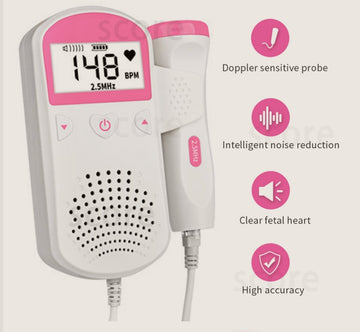 Clovoshop Fetal Heart Rate Monitor - Home Pregnancy Baby Fetal Sound Detector