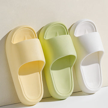 Clovoshop Solid Thick-soled Home Slippers - Non-slip Bathroom Slippers for Women & Men