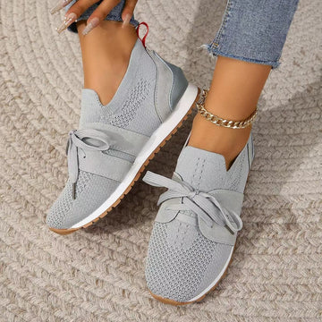 Clovoshop New Lace Up Mesh Flats Shoes for Women | Breathable Walking Wedges