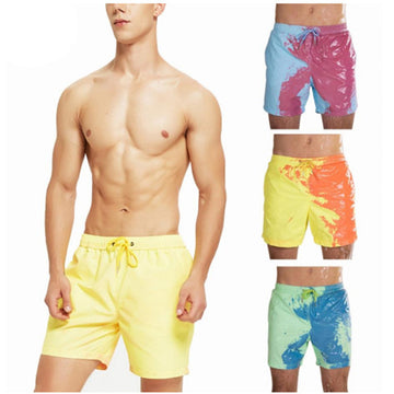 Clovoshop Magical Change Color Beach Shorts – Quick Dry Swimwear
