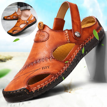 Clovoshop Men's Closed Toe Sandals – Adjustable Summer Beach Shoes