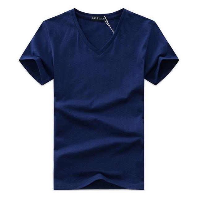 Clovoshop Men’s V-Neck Cotton Short Sleeve T-shirt – Casual & Comfortable