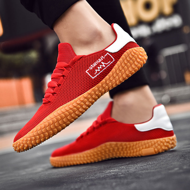 Clovoshop Men’s Breathable Casual Sneakers – Lightweight Fabric Running Shoes with Shock Absorption Sole