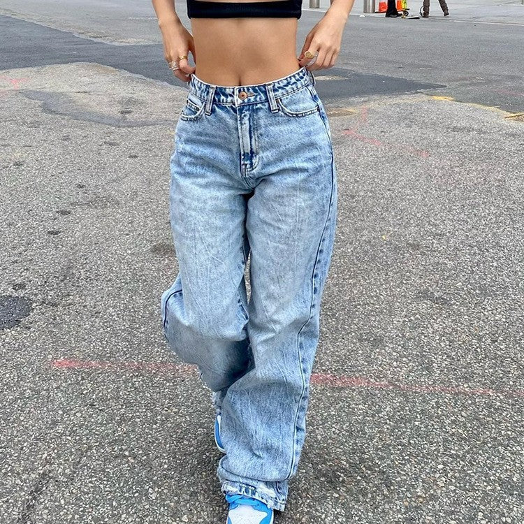 Clovoshop European and American Slim Fashion Jeans for Women | High Waist