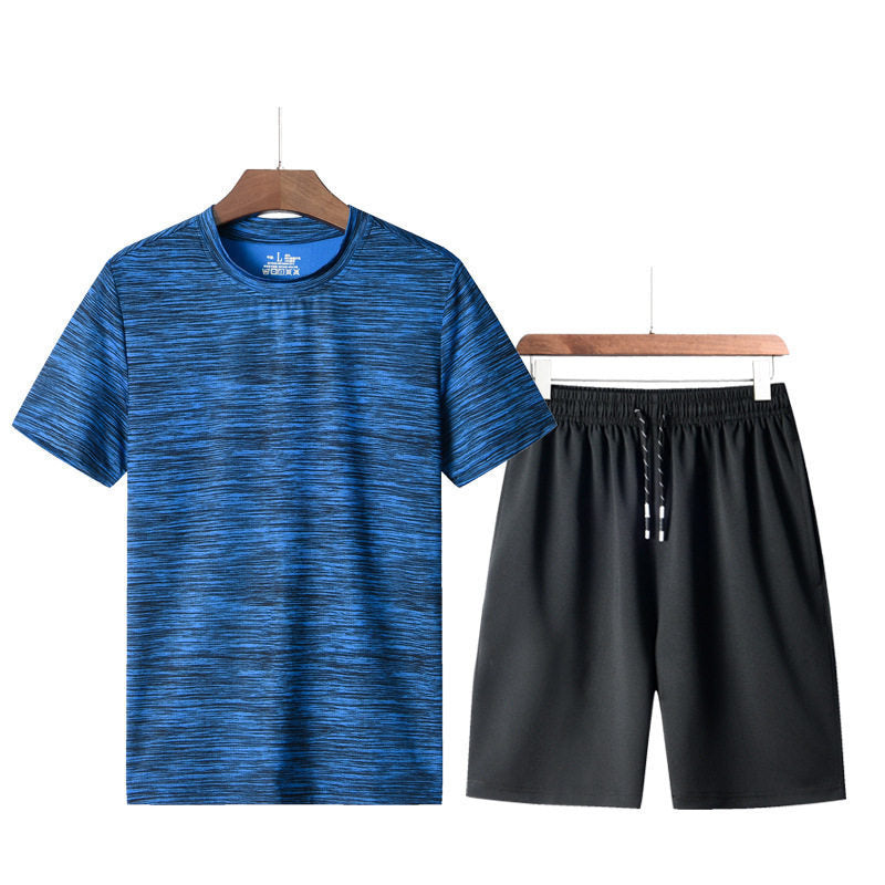 Clovoshop Men’s Summer Fitness Suit – Slim Fit Sport T-shirt & Shorts