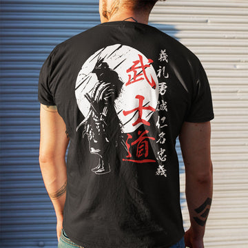Clovoshop Japan Samurai Spirit T-shirt – Japanese Style Back Print
