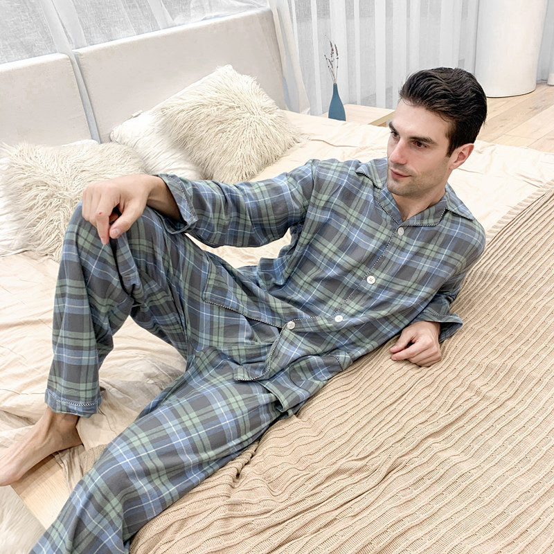 Clovoshop Men’s Warm Flannel Pajama Suit – Cozy & Comfortable