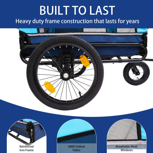 Clovoshop Outdoor Heavy Duty Foldable Pet Stroller – Bicycle Trailer for Dogs