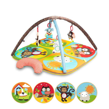 Clovoshop Baby Play Mat Zoo Theme – Sensory Toddler Activity Gym for Babies 0-6 Months