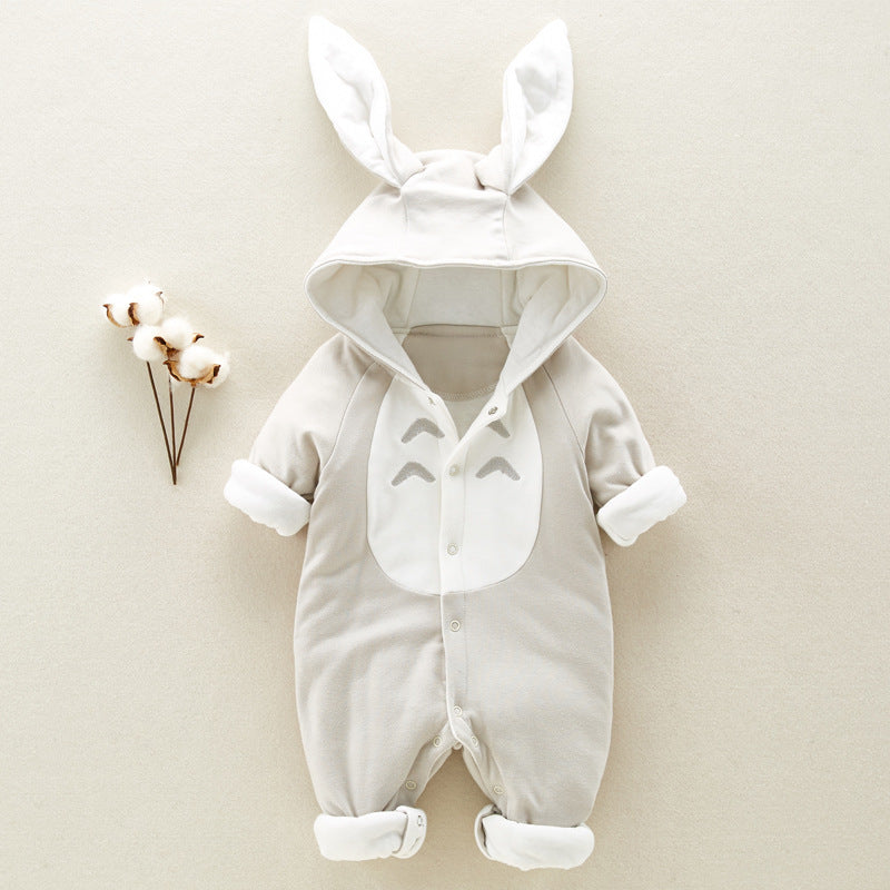 Clovoshop Baby Onesies – Cotton Hooded Romper for Newborns | Thick & Cozy, Cartoon Style