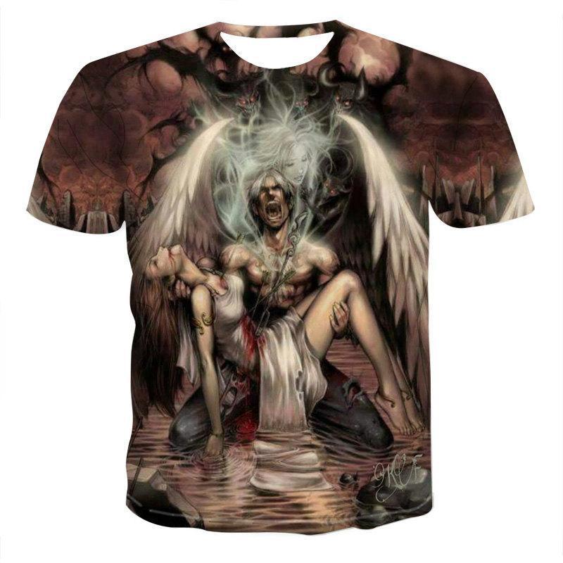 Clovoshop Skull Print Casual T-Shirt for Men - Summer Streetwear