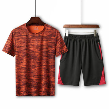 Clovoshop Men’s Summer Fitness Suit – Slim Fit Sport T-shirt & Shorts