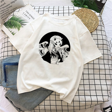 Clovoshop Evil Woman Print T-Shirt – Versatile Short Sleeve Shirt