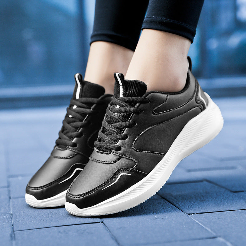 Clovoshop Waterproof Leather Casual Sneakers for Women – Soft Bottom
