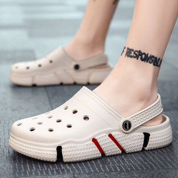 Clovoshop Men Sandals Summer Hole Shoes - Breathable Beach Slippers with Buckle