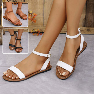 Clovoshop One-strapped Flat Sandals - Summer Buckle Roman Shoes for Women & Men