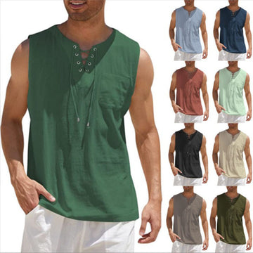 Clovoshop Summer Tank Vest Men Shirt – Loose Fit Short Sleeve T-Shirt
