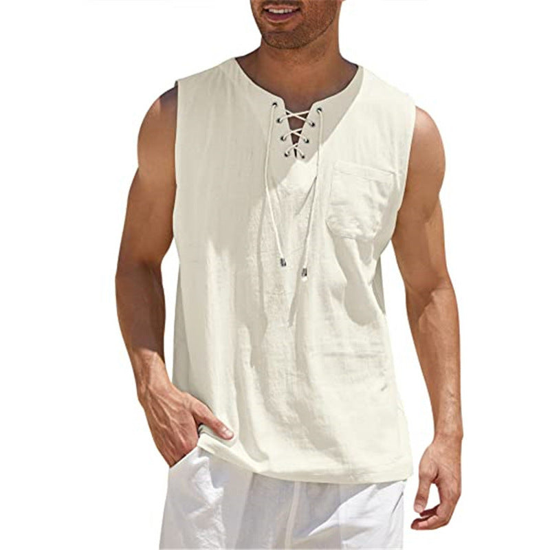 Clovoshop Summer Tank Vest Men Shirt – Loose Fit Short Sleeve T-Shirt