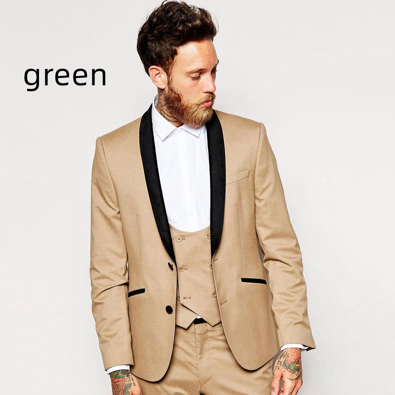 Clovoshop Men’s Three-Piece Suit – Slim Fit Leisure Dress Suit