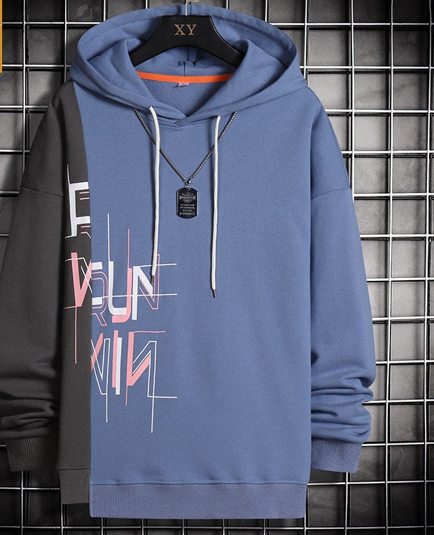 Clovoshop Hip Hop Alphabet Korean Hoodie for Men – Casual & Stylish