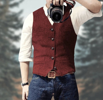 Clovoshop Suit Vest for Best Man – Slim Fit Wedding Vest